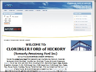 Web site www.armstrongfordinc.com, Cloninger Ford of Hickory