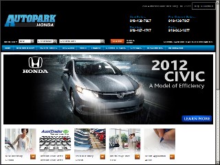 Web site www.autoparkhonda.com, Autopark Honda