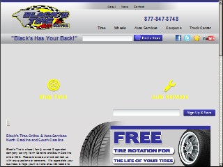 Web site www.blackstire.com, Black's Tire & Auto Service