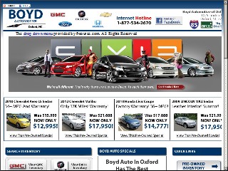 Web site www.boydauto.com, Boyd Olds Pontiac Buick GMC