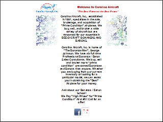 Web site www.carolinaaircraft.com, Carolina Aircraft Inc