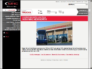 Web site www.coopertrucks.com, MHC Kenworth - Durham