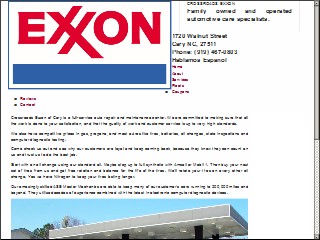 Web site www.crossroadsexxon.com, Crossroads Auto Service