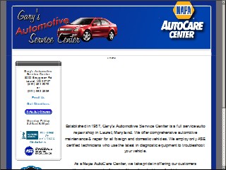 Web site www.garysauto.com, Gary's