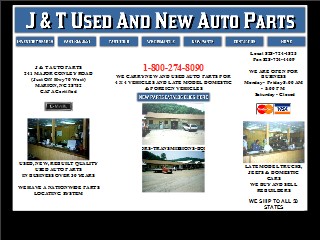 Web site www.jandtauto.com, J & T Auto Parts