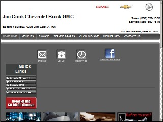 Web site www.jimcookchevrolet.com, Jim Cook Chevrolet-GMC
