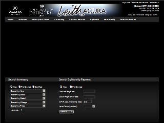 Web site www.leithacura.com, Leith Acura of Cary