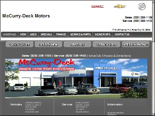 Web site www.mccurry-deck.com, Friendship Chevrolet GMC