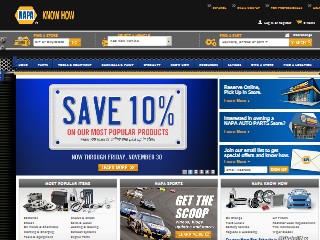 Web site www.napaautoparts.com, NAPA Auto Parts