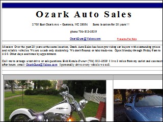 Web site www.ozarkautos.com, Ozark Auto Sales