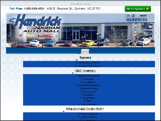 Web site www.rickhendrickchevrolet.com, Hendrick Durham Auto Mall
