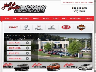 Web site www.rogersautogroup.com, Rogers Pontiac-Cadillac-Buick